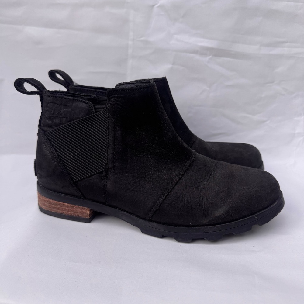 Sorel // black Joan of arc low heels Chelsea boots size 8 - Picture 2 of 9